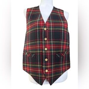 Vintage AMALGAMATED  clothing workers of America plaid wool front vest